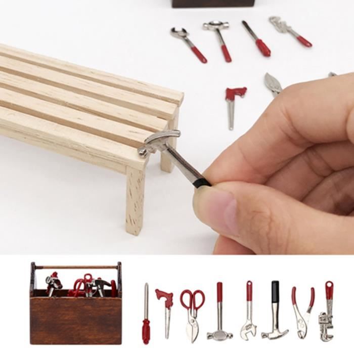 CHG® Boîte à outils miniature modèle de boîte à outils en bois