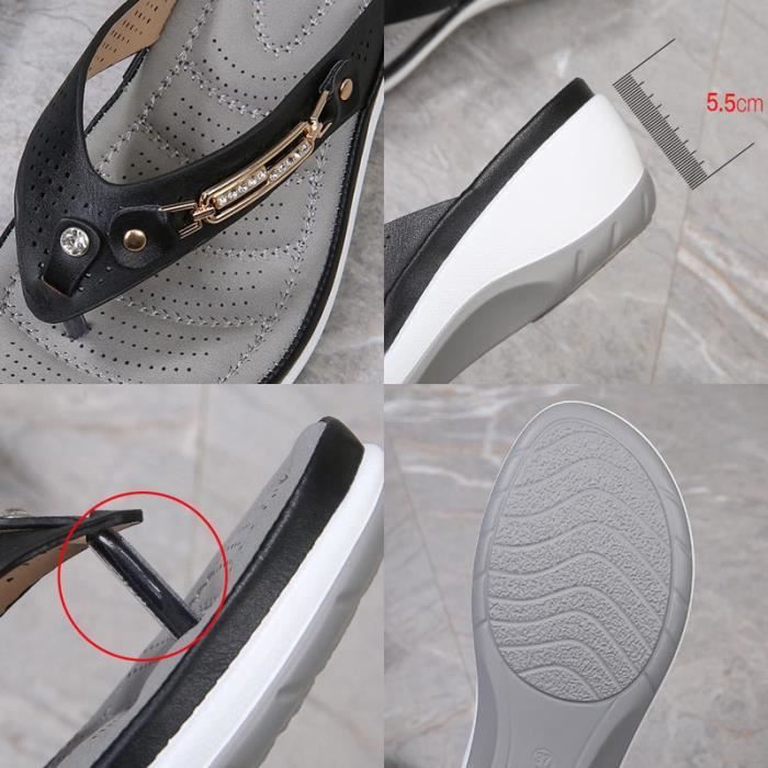 Tongs Pour Femme Avec Talon Compensé - Tongs Pour Femme