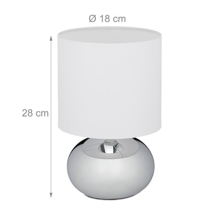 Lampe de table boule - lampe de chevet tactile - 25 W - intensité de la  lumière réglable - Cdiscount Maison