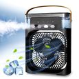Climatiseur Portable sans Tuyau, 3 Vitesses de Vent, 3 Modes de Brumisation, Climatiseurd'air avec 5 Trous de Pulvérisation, Noir