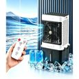 Climatiseur portable sans fenêtre 120W :réservoir d'eau amovible de 35 L, 3 vitesses, télécommande, fourni avec cristaux de glace