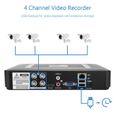 CCTV de sécurité 4 canaux 4CH AHD / CVI / TVI / DVR / NVR Enregistreur vidéo en temps réel 5-en-1 100-240V UE-0
