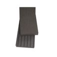 Plinthe de finition terrasse bois composite (Qualita) - McCover - Gris carbone - L: 200 cm - l: 5.5 cm - E: 1 cm-0