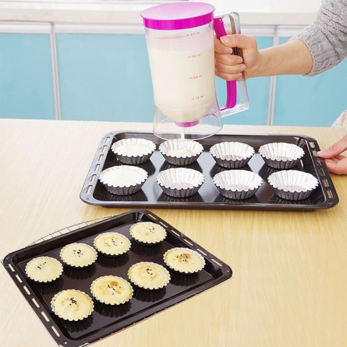 Verseur De Pate A Gateau Par Newcomdigi Entonnoir A Piston Avec Graduation Volume Ustensiles De Cuisine Ustensiles De Cuisson Achat Vente Anti Goutte Vin Bec Verseur De Pate A Gateau