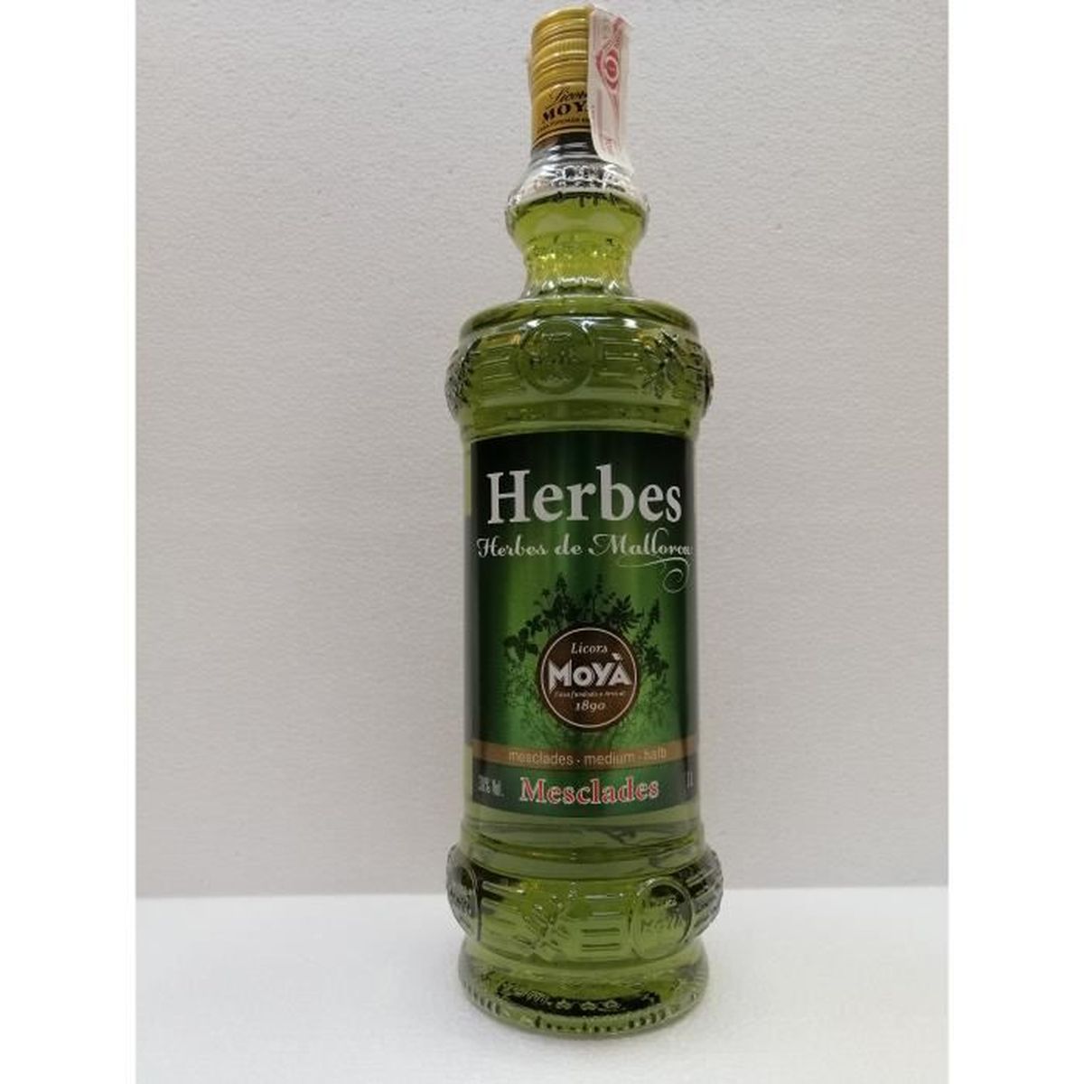 Liqueur au plantes Hierbas Moyá de Majorque Mixte 1 litre 30 Alcool