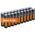 Piles AAA - Lot de 20| 100% PEAKPOWER | Batteries Alcalines AAA LR03 1,5v | Longue durée, haute performance, utilisation