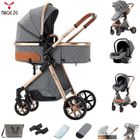 REENBORN Magic ZC - Poussette combinées bebe 3 en 1, Poussette canne haute qualité - Sièges auto, nacelle, Acec grand panier, V9 Gris