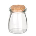 VEGAOO Petit pot en verre avec bouchon liège 7 cm - Transparent