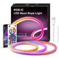 Neon Ruban LED 3m RGBIC, Bande LED, DIY, Bluetooth Contrôle APP, Télécommande, pour Chambre, Salle de jeux - KENUOS
