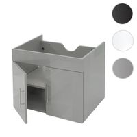 Meuble sous-lavabo HWC-D16, meuble sous-lavabo meuble de salle de bain, brillant 60cm ~ gris