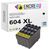 604XL ENCRE4U - Lot de 4 cartouches d'encre générique compatibles avec EPSON 604 XL Ananas ( pack 4 Noir ) - Equivalent