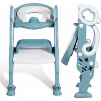 GIANTEX Réducteur de Toilettes Pliable et Réglable avec Marches Larges Antidérapantes pour Enfant 2-7 Ans, Charge Max 50KG