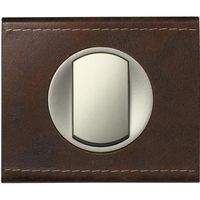 LEGRAND Plaque Céliane finition cuir brun texturé pour 1 poste - Brun
