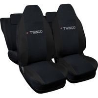 Lupex Shop Housses de siège auto compatibles pour Twingo Noir Noir