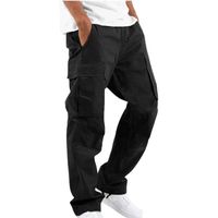 Pantalon Cargo De Travail pour Homme en Cotton Lodger Décontracté avec Taille Men Drawstring Cargo Pants -  Noir