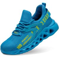 MBP chaussures de sécurité pour hommes femmes-Chaussures de travail d'extérieur légères et respirantes à bout en acier-bleu