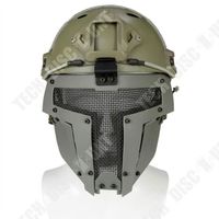 TD® 2018 Militaire Style Confortable Réglable Masque Tactique Combat Protection Visage Oreille Protection Conquérir Masque (Gris)