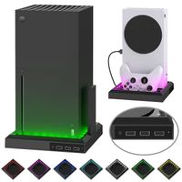 Lumière Support Station pour Xbox Séries X/S avec 3 USB Ports ,base lumineuse colorée avec 7 couleurs et 10 effets