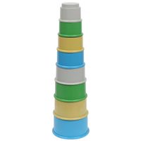 Jouet éducatif recyclé - WADER - RePlay Pyramid Cups - 8 gobelets colorés et réutilisables - Mixte - Intérieur