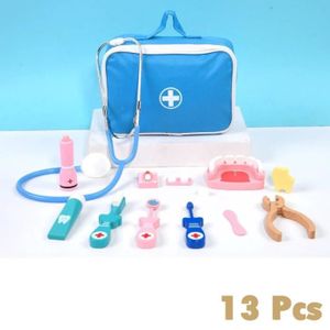 DOCTEUR - VÉTÉRINAIRE Dentiste bleu 13pcs - Kits de médecin en bois pour