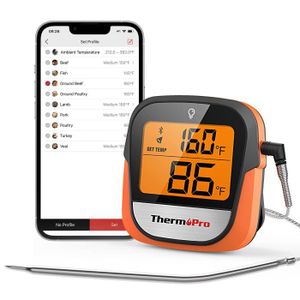 THERMOSTAT D'AMBIANCE Thermostat d'ambiance,ThermoPro-Smartphone connecté Bluetooth TP901,sans fil,lecture rapide à 135m,rétro-éclairage[B473845149]