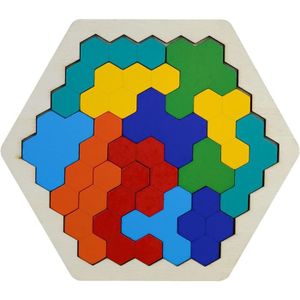 PUZZLE Bois Hexagone Puzzle,Bloc CasseTête,Bois Puzzle Ta