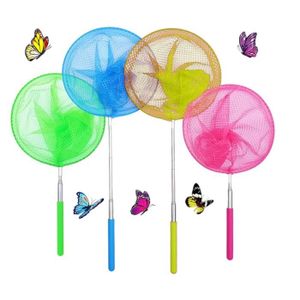 Lot De 4 Épuisettes Télescopiques Pour Enfants + 2 Seaux Pliables - Filet à Papillons Et Pêche, Jeu De Plein Air