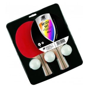 RAQUETTE TENNIS DE T. Set de raquette de ping pong Sunflex Midi - Noir -
