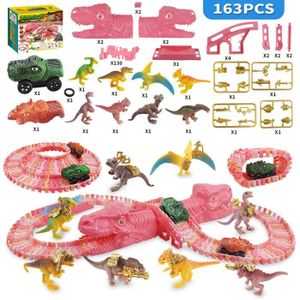 CIRCUIT Jouets de Dinosaures Piste de Course Jouets avec Flexibles 8 Dinosaures 1 Voitures Cadeaux pour Filles 3 4 5 6 Ans