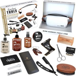 KIT RASAGE Kit/Set/Coffret (13 PRODUITS) d'entretien et de soin pour barbe avec Soin de barbier | Cosmetique Made in France