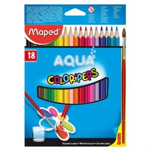 CRAYON DE COULEUR MAPED 18 Crayons Couleur Aqua Color + Pinceau
