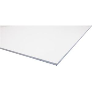 CARRELAGE - PAREMENT Plaque PVC expansé blanc - L: 100 cm - l: 50 cm - 