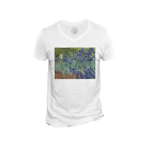 T-SHIRT T-shirt Homme Col V Van Gogh Saint-Rémy Les Iris 1