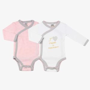 BODY Lot de 2 bodies J'aime papa et maman - TROIS KILOS SEPT