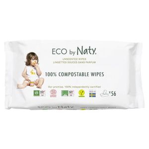 DISTRIBUTEUR LINGETTE  Lingettes écologiques NATY sans parfum - Lot de 56