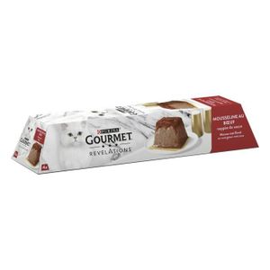 BOITES - PATÉES LOT DE 4 - PURINA GOURMET - Révélations Mousseline au Boeuf Pâtée pour chat - boite de 4 paquets de 57 g