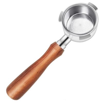 Porte-Filtre Sans Fond CAPFEI 51mm - Compatible DeLonghi Dedica, Manche Bois