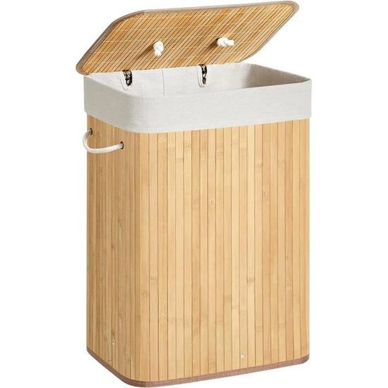 Panier à Linge Sale 72L Familial, Corbeille a Linge Rectangulaire Pliable, Couvercle, , Bambou, 40 cm x 30 cm x 60 cm, Marron | Rakuten Panier à Linge Sale 72L Familial, Corbeille a Linge Rectangulaire Pliable, Couvercle, , Bambou, 40 cm x 30 cm x 60 cm, Marron | Rakuten