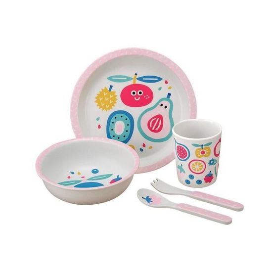 Set Vaisselle Enfant 5 Pièces Petit Prince - Mélamine Sans BPA - Assiette, Bol, Timbale Et Couverts - Dès 6 Mois