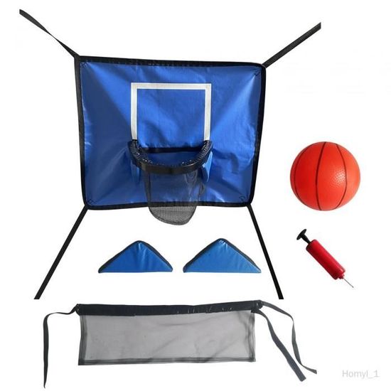 Panier De Basket Pour Trampoline - Ensemble Avec Ballon Et Pompe, PVC Imperméable, Résistant Soleil, 98x50 Cm