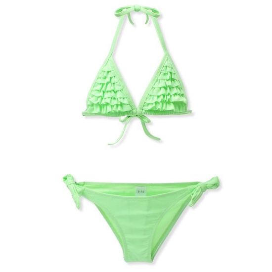 Ensemble Maillot De Bain Sirène 3 Pièces Pour Fille - Bikini + Queue Décorative - Anti-UV, Fermeture Éclair - 4