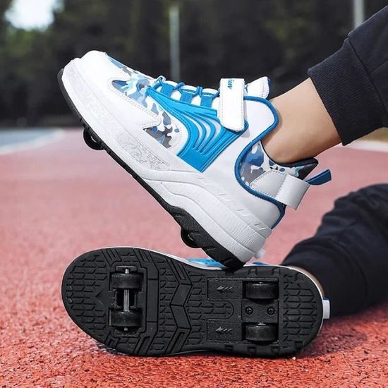 Chaussures a roulettes pour enfants WYD Baskets de sport a la mode pour garcons et filles Bleu Achat Vente baskets pour garcons et filles Cdiscount