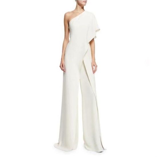 Combinaison Femme Été Élégante – Manches Courtes, épaules Dénudées, Pantalon Large, Couleur Unie - 6