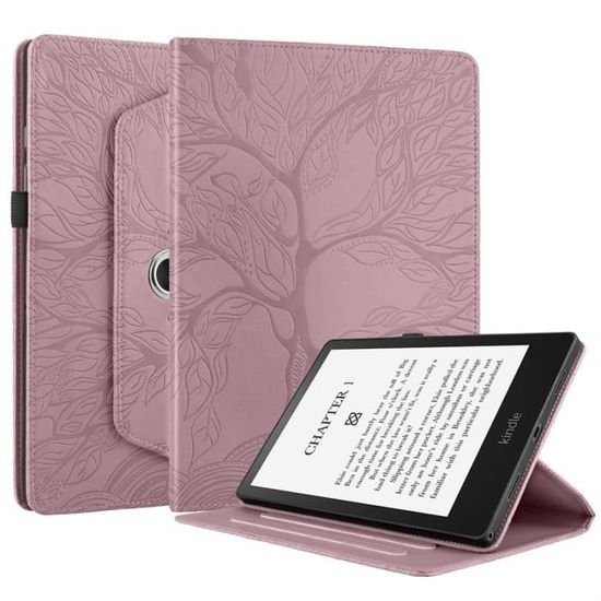 TUOLISG Étui Kindle Paperwhite 6,8" (11e Génération 2021/2023/2024) - Cuir Synthétique Feuille - Avec Fente Cartes & Dragonne