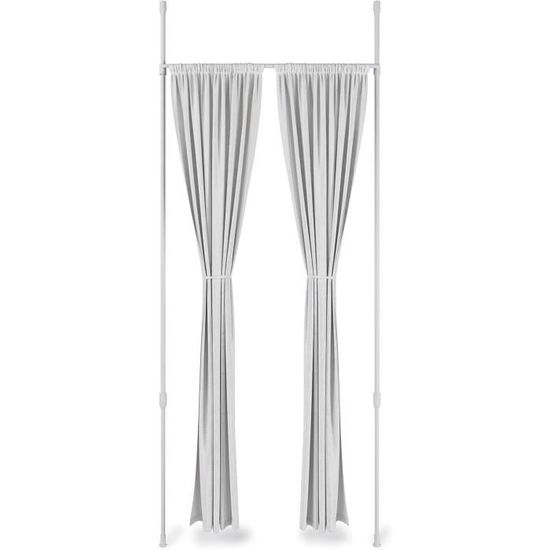 Tringle à Rideau Télescopique Umbra Anywhere – Sans Perçage, Réglable En Hauteur (213-304 Cm) Et Largeur (91-167 Cm) – Blanc