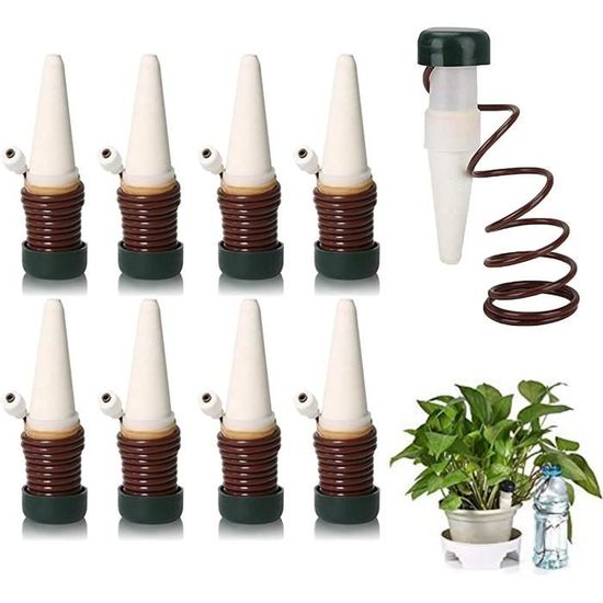 10 Distributeurs D'Eau Blumat Pour Plantes - Arrosage Automatique Par Cône D'Argile - 80cm Tuyau