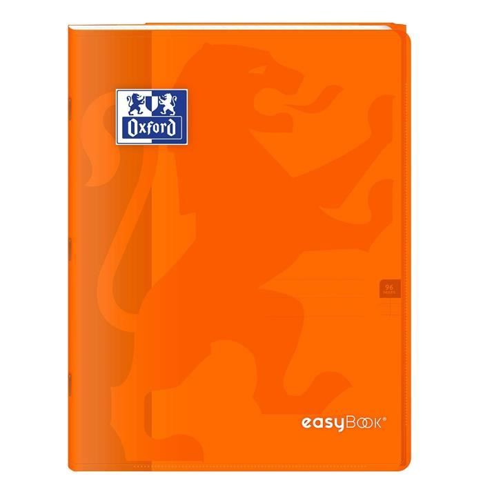 OXFORD - Cahier Easybook agrafé - 21 x 29,7 cm - 96p seyès - 90g - Orange