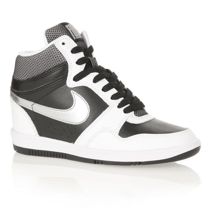 NIKE Baskets Force Sky High Femme Noir blanc et argent