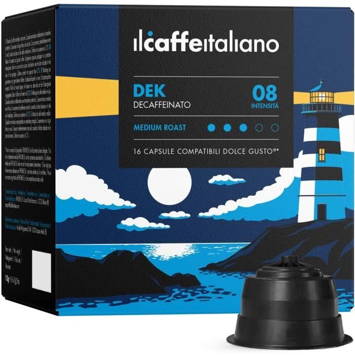 96 Capsules de Café Dek compatibles avec machines Dolce Gusto - Dolce Gusto 96 x Dosettes - Il caffè Italiano