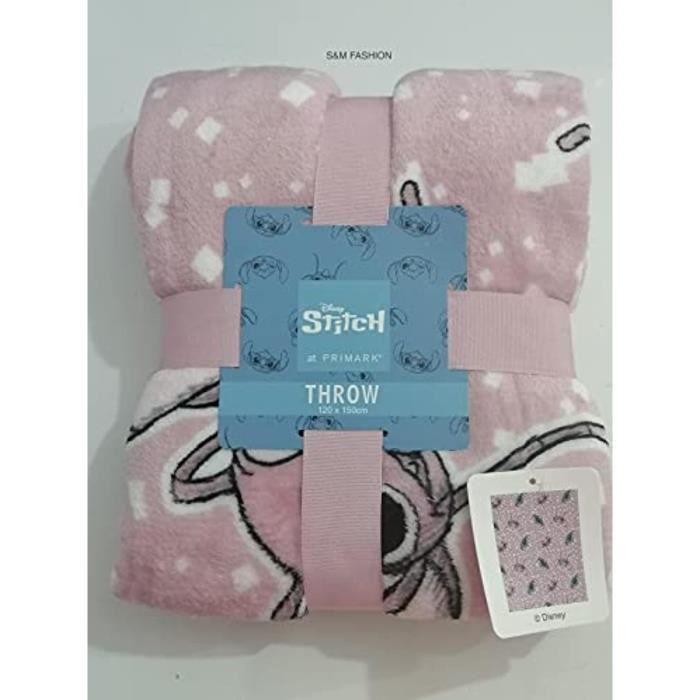 Matelas Bebe DM34N Disney Lilo & Stitch Angel Bed Plaid Couverture Polaire Rose Doux 12 x 15 cm Primark